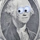 dollar with googly eyes