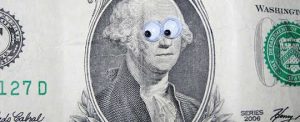 dollar with googly eyes